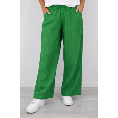 Amazing Woman Orla Long Verde Linen Trouser - Green