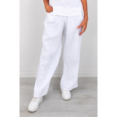 Amazing Woman Orla White  Long Linen Trouser - White