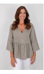 Amazing Woman Fango Elodie Fango Linen Peplum Top  