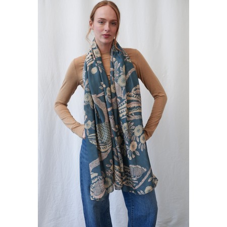 One Hundred Stars Rosa Blue Scarf - Blue