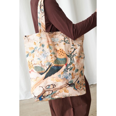 One Hundred Stars Hummingbird Nude Organic Cotton Canvas Bag - Pink