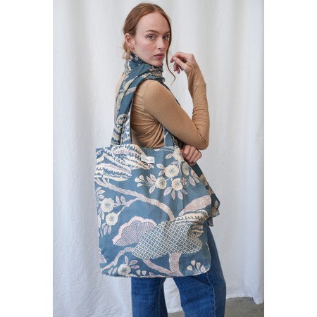 One Hundred Stars Rosa Blue Organic Cotton Canvas Bag - Blue