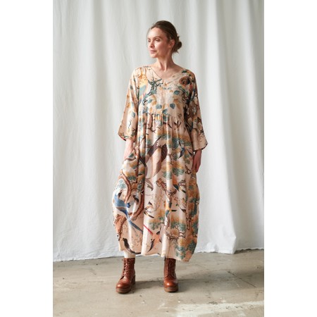 One Hundred Stars Tulip Dress Hummingbird Nude Print - Pink