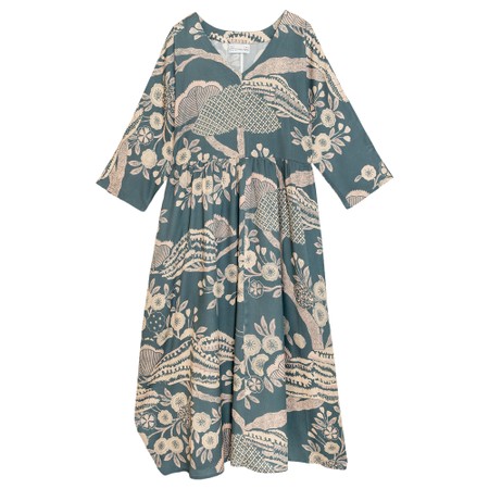One Hundred Stars Tulip Dress Rosa Blue Print - Blue