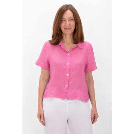 Amazing Woman Marilyn Boxy Pink Linen Shirt - Pink