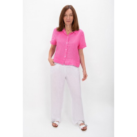 Amazing Woman Marilyn Boxy Pink Linen Shirt - Pink