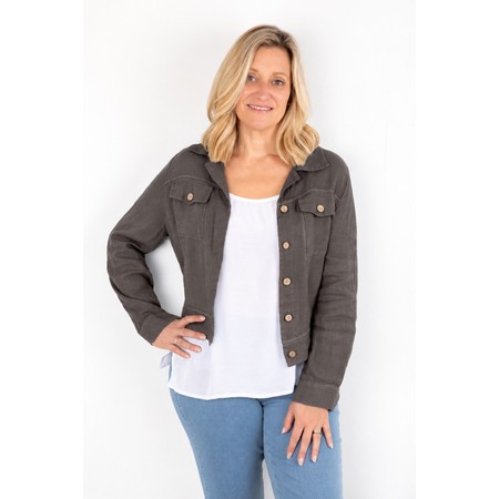 Amazing Woman Kara Lightweight Linen Western Jacket - Beige