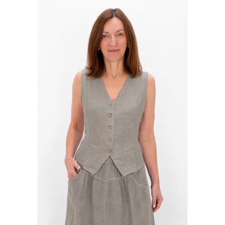 Amazing Woman Kitty Fango Linen Waistcoat - Brown