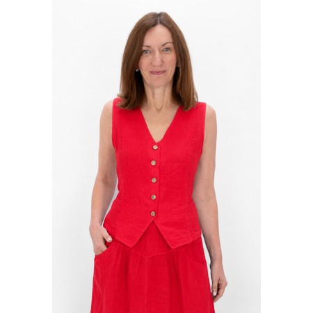 Amazing Woman Kitty Fragola Linen Waistcoat - Red