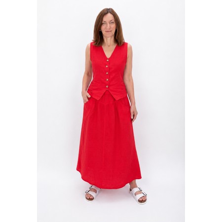 Amazing Woman Kitty Fragola Linen Waistcoat - Red