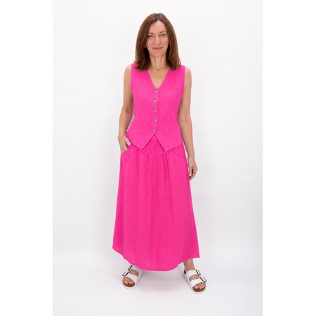 Amazing Woman Kitty Fuchsia Linen Waistcoat - Pink