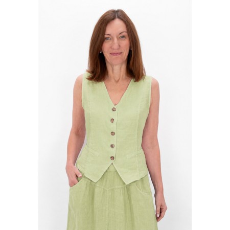 Amazing Woman Kitty Leek Linen Waistcoat - Green