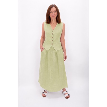 Amazing Woman Kitty Leek Linen Waistcoat - Green