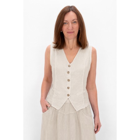 Amazing Woman Kitty Natural Linen Waistcoat - Beige