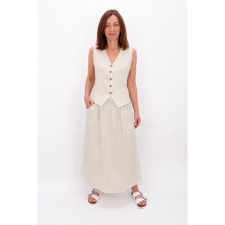 Amazing Woman Kitty Natural Linen Waistcoat - Beige