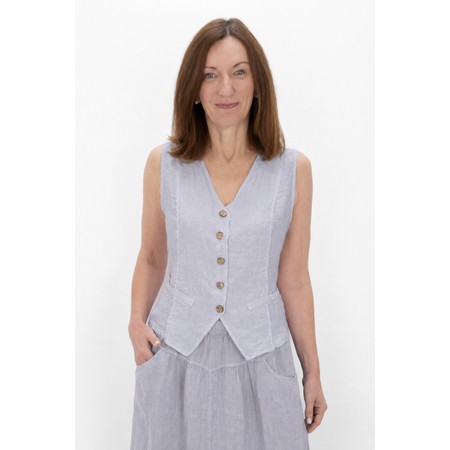 Amazing Woman Kitty Pearl Linen Waistcoat - Off-White