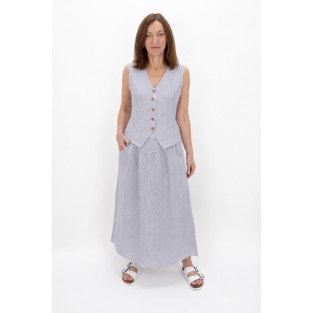 Amazing Woman Kitty Pearl Linen Waistcoat - Off-White
