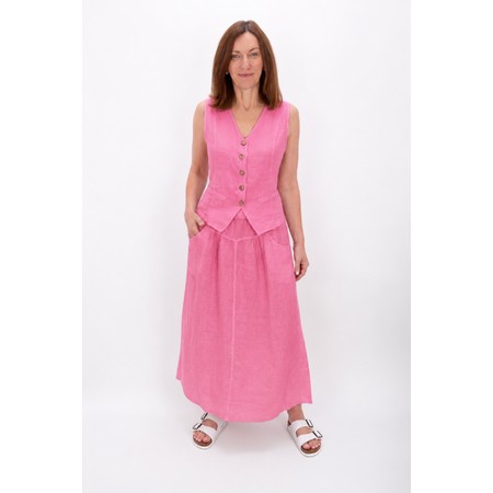 Amazing Woman Kitty Pink Linen Waistcoat - Pink
