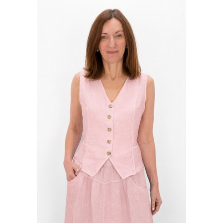 Amazing Woman Kitty Rose Linen Waistcoat - Pink