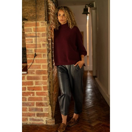 Chalk Vicki Cotton Rib Merlot Jumper - Red