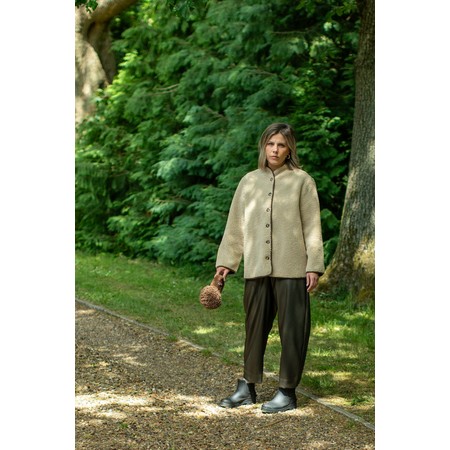 Chalk Kelly Dark Olive PU Trouser - Green