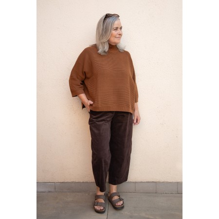 Chalk Vicki Cotton Rib Tobacco Jumper - Brown