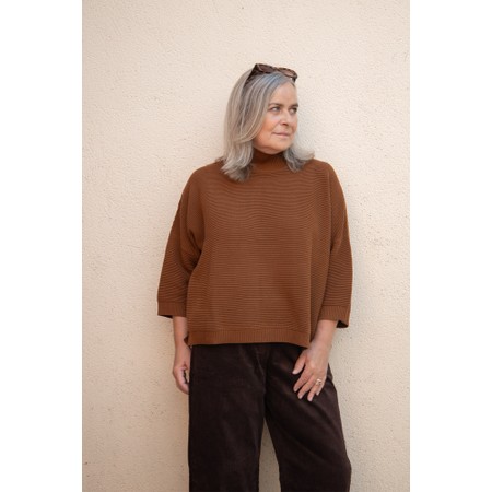 Chalk Vicki Cotton Rib Tobacco Jumper - Brown