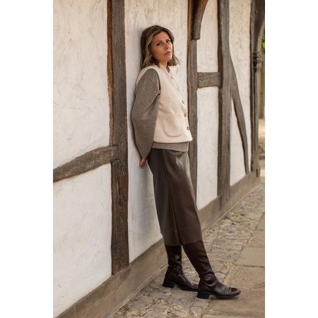Chalk Myla Chocolate Faux Leather Midi Skirt - Brown