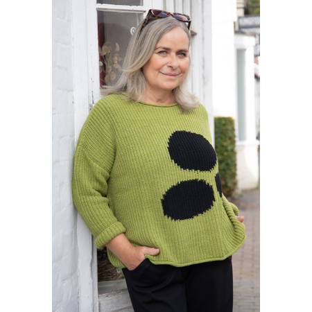 Naya Naya Avocado Spotted Oversized Knit - Black