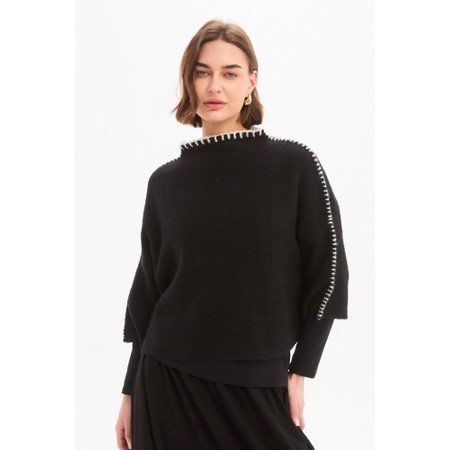 Tirelli Black Contrast Stitch Detail Knit - Black