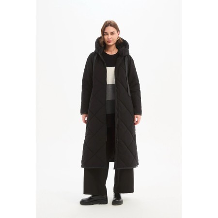 Tirelli Black Longline Zip Hem Coat - Black