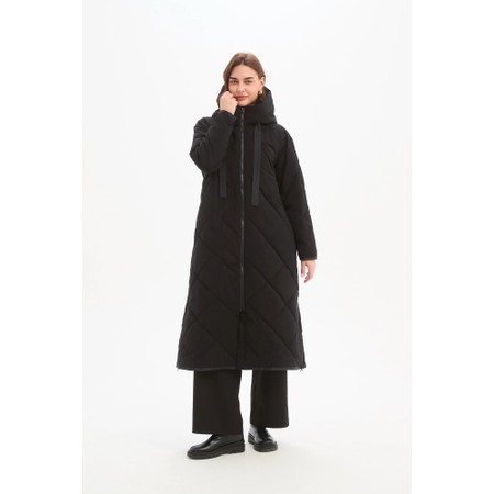 Tirelli Black Longline Zip Hem Coat - Black