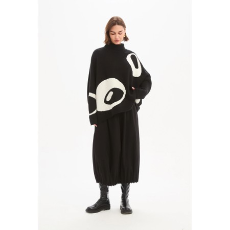Tirelli Black Retro Circle Print Knit - Black