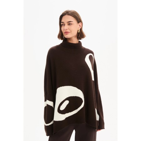 Tirelli Chocolate Retro Circle Print Knit - Brown