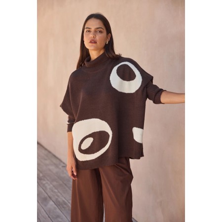 Tirelli Chocolate Retro Circle Print Knit - Brown