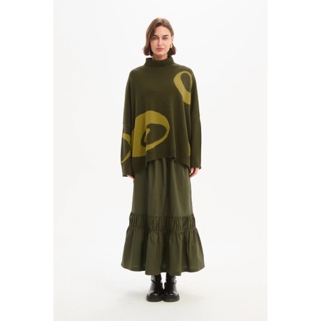 Tirelli Khaki Retro Circle Print Knit - Green