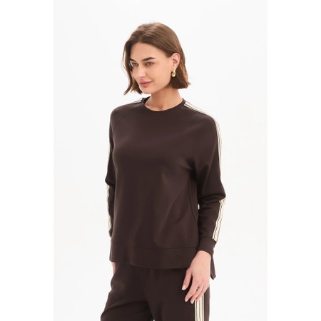 Tirelli Chocolate Stripe Sleeve Sweatshirt - Brown