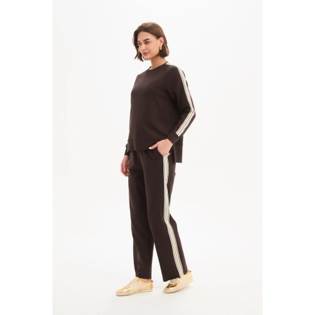 Tirelli Chocolate Stripe Sleeve Sweatshirt - Brown