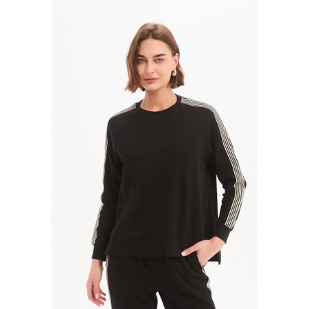 Tirelli Black Stripe Sleeve Sweatshirt - Black