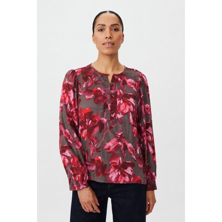 Masai Clothing Darya Tibetan Red Print Top - Red