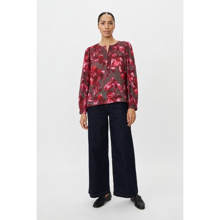 Masai Clothing Darya Tibetan Red Print Top - Red