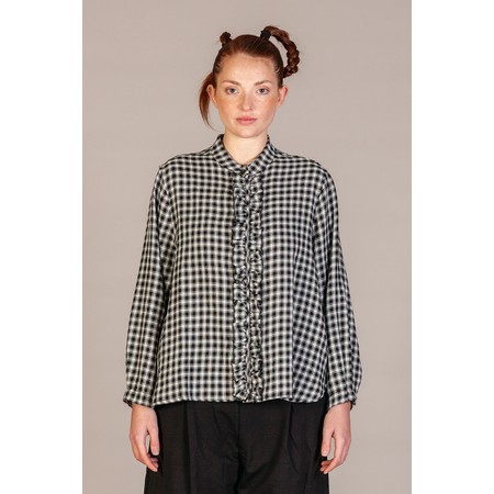 Mama B Amelia S Ruffle Check Shirt - Black