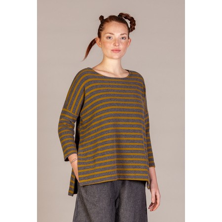 Mama B Emotiva R Relaxed Grigio Stripe Eco Fleece Jumper - Grey