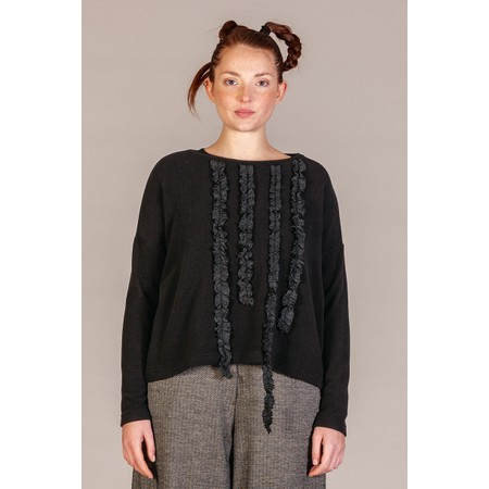 Mama B Isobel Nero Tring Frill Top - Black