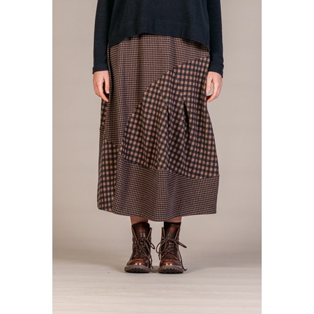 Mama B Daisy Mix Check Skirt - Blue