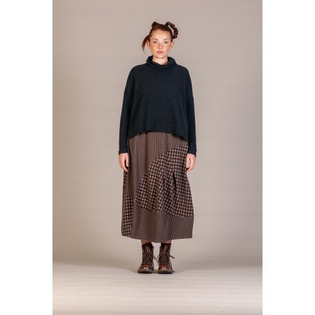 Mama B Daisy Mix Check Skirt - Blue