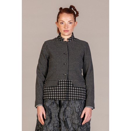 Mama B Yasmin Jacquard Grigio Check Jacket - Grey