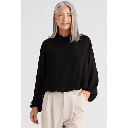 Brave & True Gwyneth Black Blouson Shirt - Black