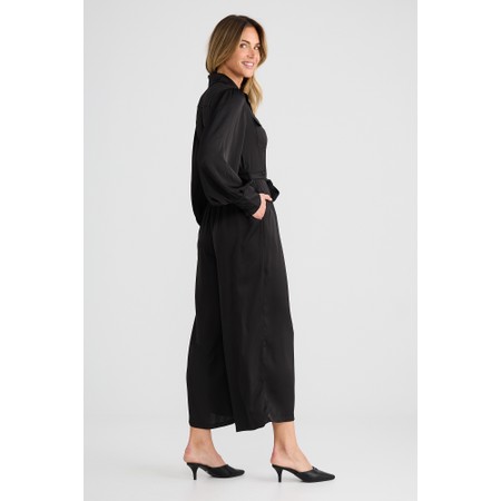 Brave & True Michigan Satin Jumpsuit - Black