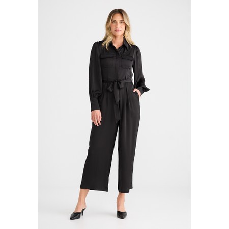 Brave & True Michigan Satin Jumpsuit - Black